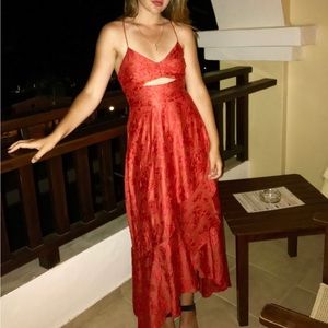 Free People Buona Sera Red Maxi Dress